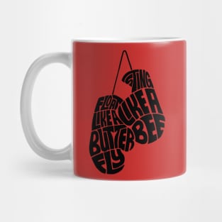 Float like a butterfly black Mug